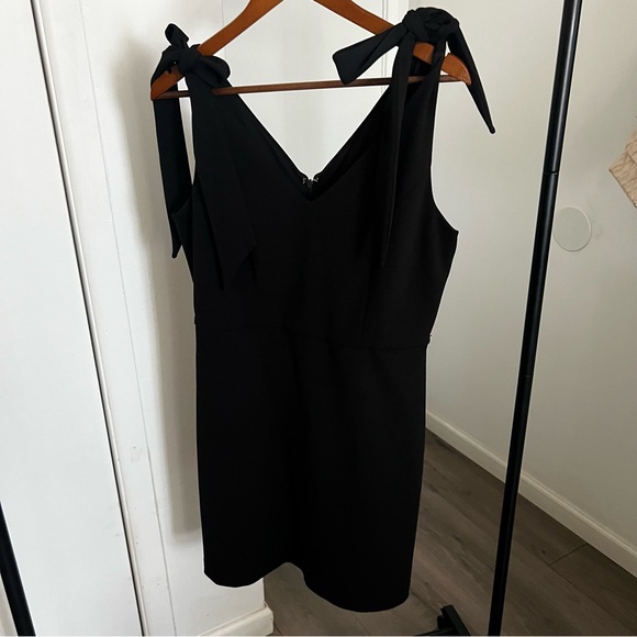 BCBGeneration Black Midi Dress with Bow Straps - Picture 1 of 4